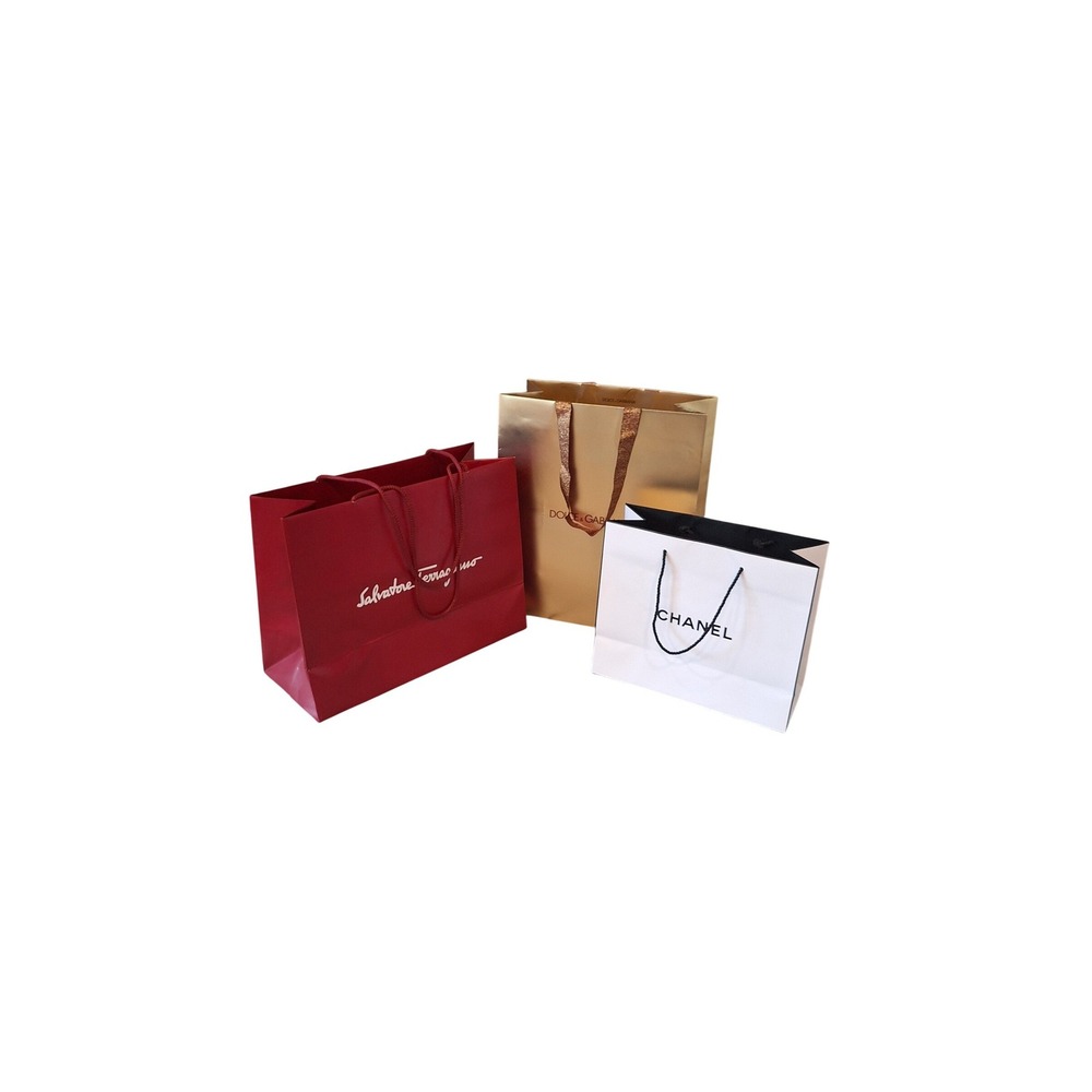 Lot Of 3 Dolce‎ & Gabbana Chanel And Salvatore Ferragamo Gift Bags Lot Of 3